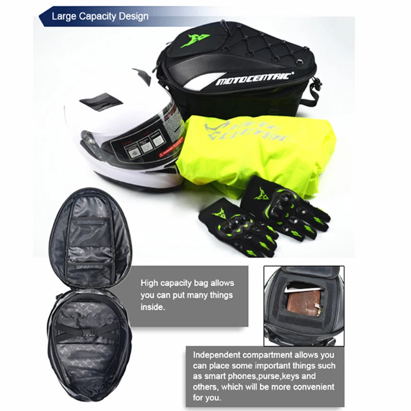 MOTOCENTRIC Mochila y Bolsa Trasera para Moto 37L