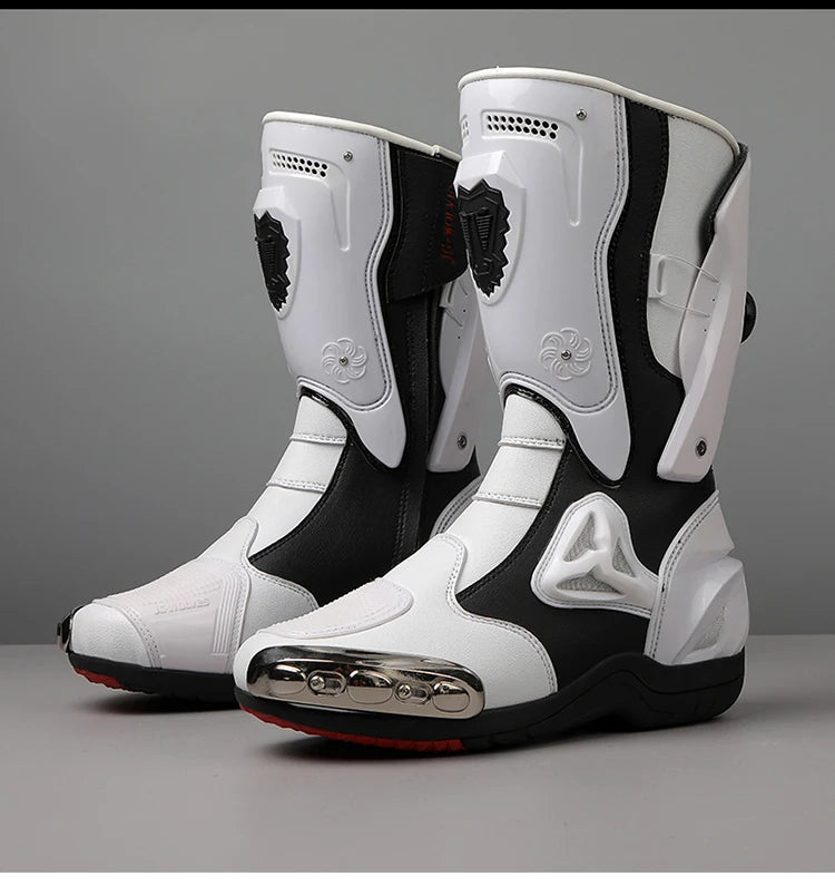 Botas de Moto de Cuero para Hombre – Antideslizantes, Touring y Motocross (Tallas 36–47)
