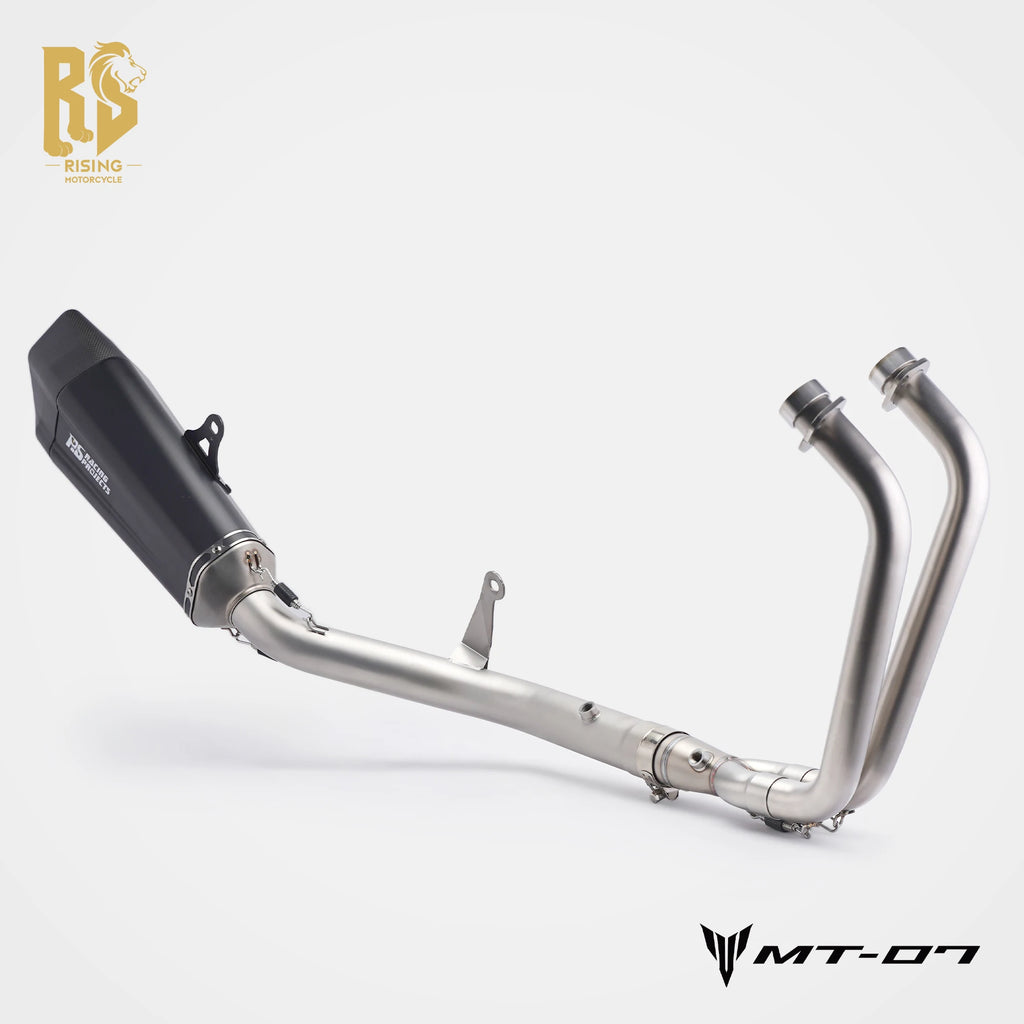 RS Side Exit Full Exhaust System For Yamaha MT-07 XSR700 2025 Dual O2 Sensor Stainless Steel High Flow Plug-and-Play Tracer 7