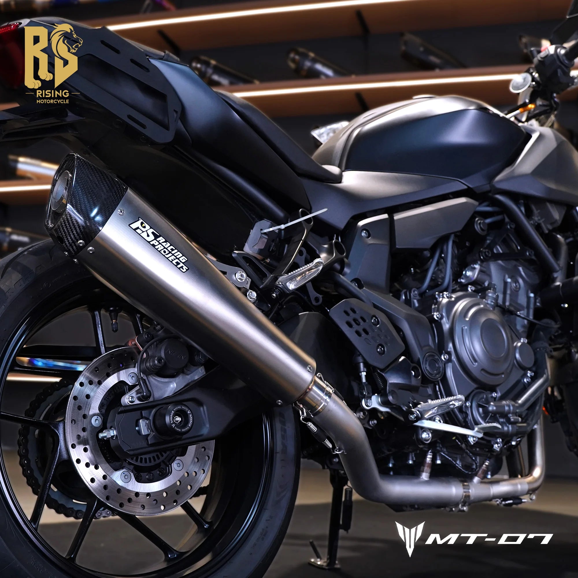 RS Side Exit Full Exhaust System For Yamaha MT-07 XSR700 2025 Dual O2 Sensor Stainless Steel High Flow Plug-and-Play Tracer 7