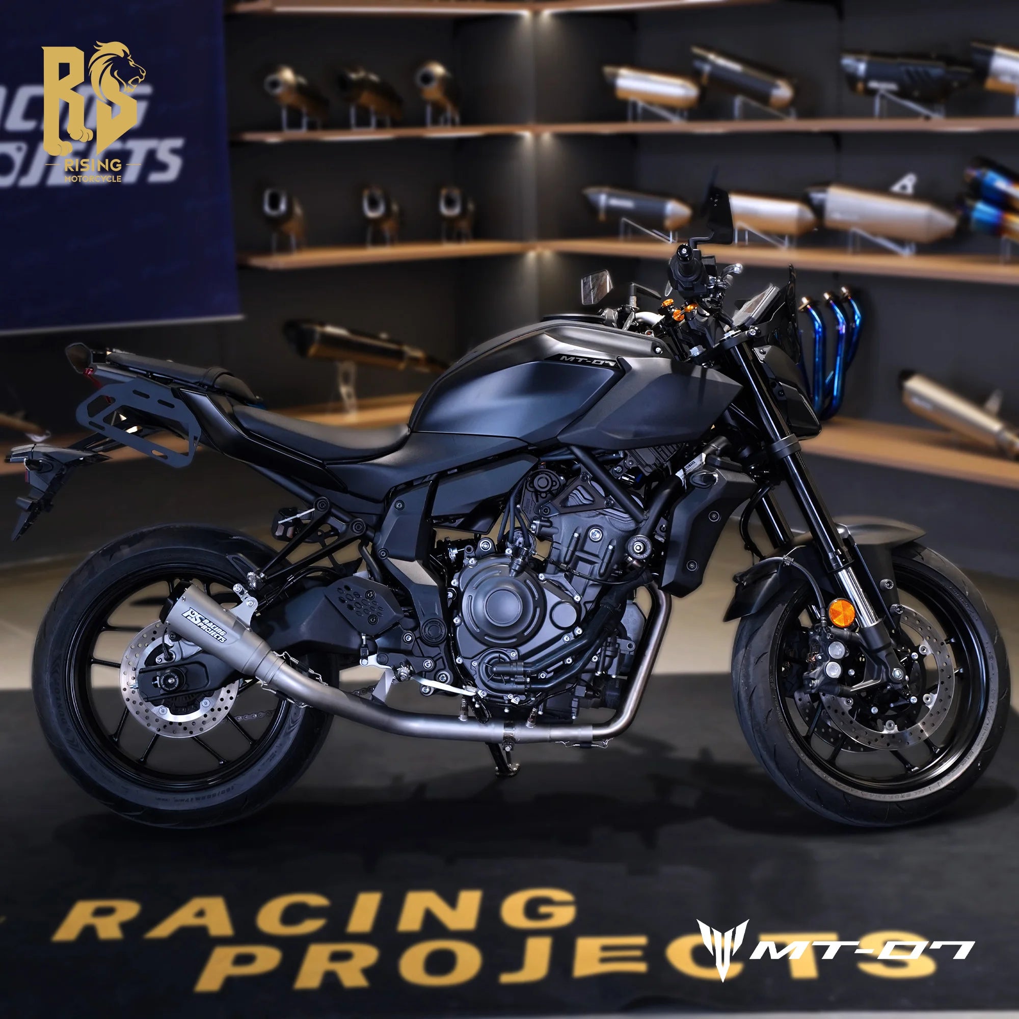 RS Side Exit Full Exhaust System For Yamaha MT-07 XSR700 2025 Dual O2 Sensor Stainless Steel High Flow Plug-and-Play Tracer 7