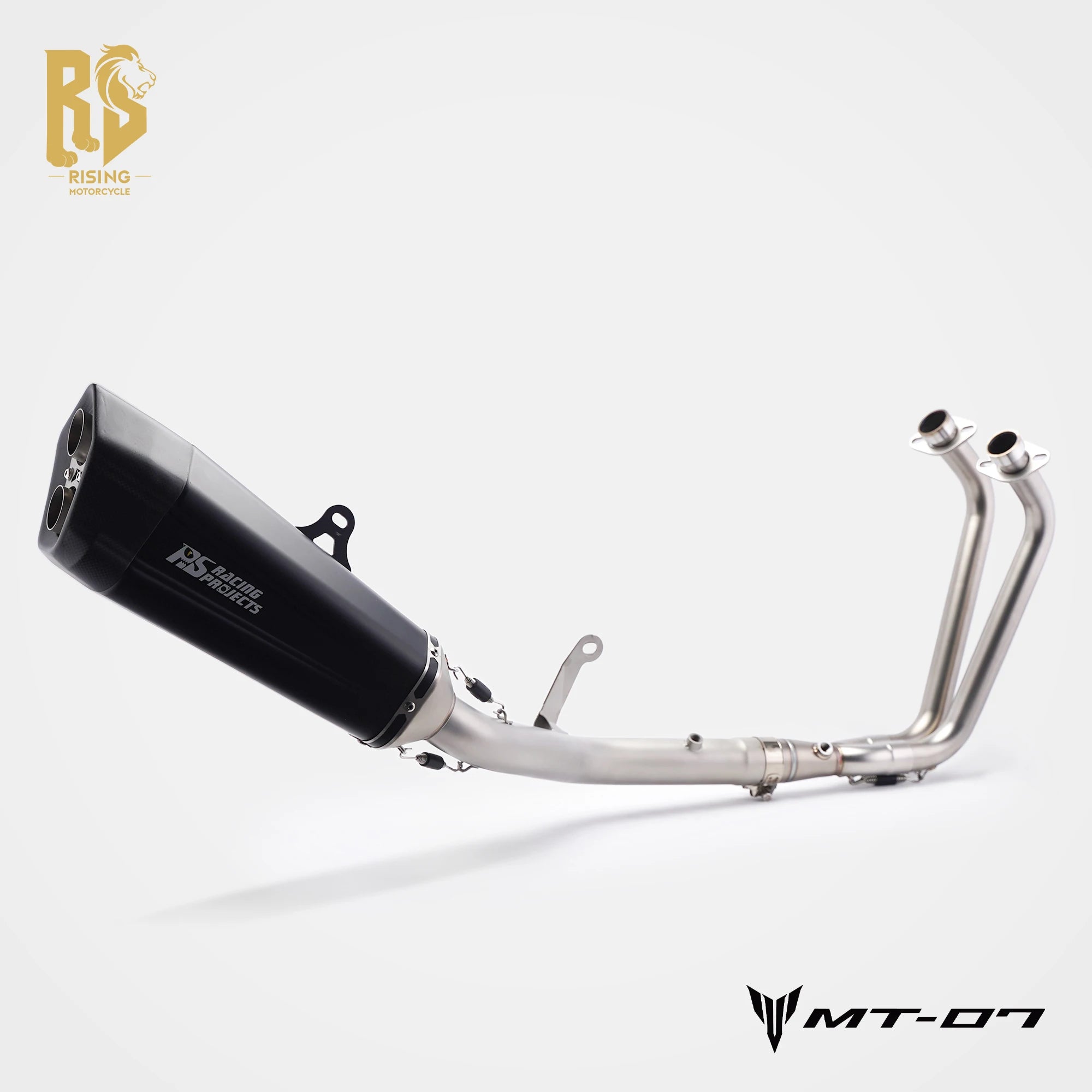 RS Side Exit Full Exhaust System For Yamaha MT-07 XSR700 2025 Dual O2 Sensor Stainless Steel High Flow Plug-and-Play Tracer 7