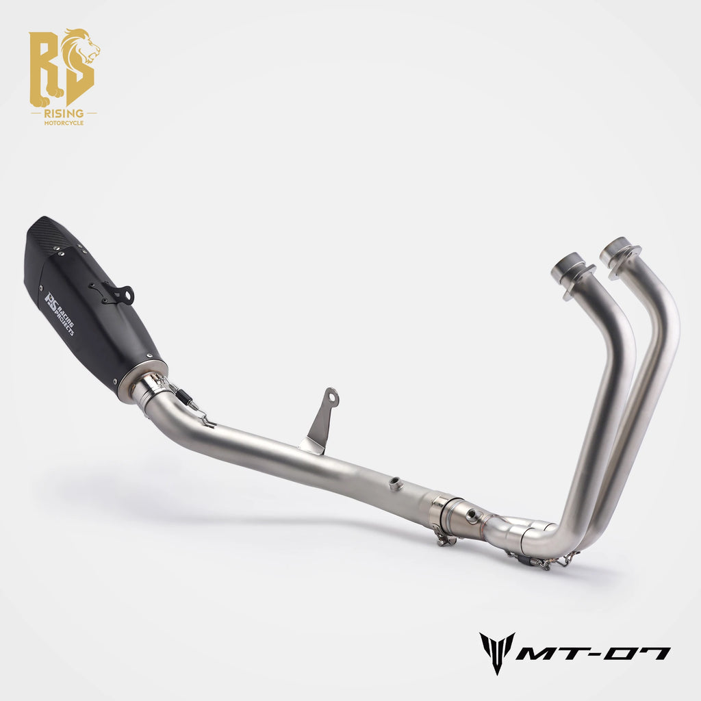 RS Side Exit Full Exhaust System For Yamaha MT-07 XSR700 2025 Dual O2 Sensor Stainless Steel High Flow Plug-and-Play Tracer 7