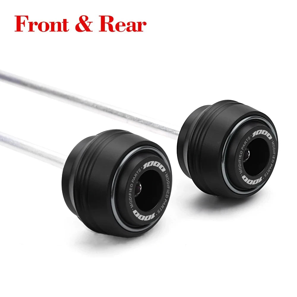 🔥 Protectores de Eje Delantero y Trasero (Axle Sliders) Suzuki GSX-S 1000 / GSX-R 1000 (2015-2025) 🔥