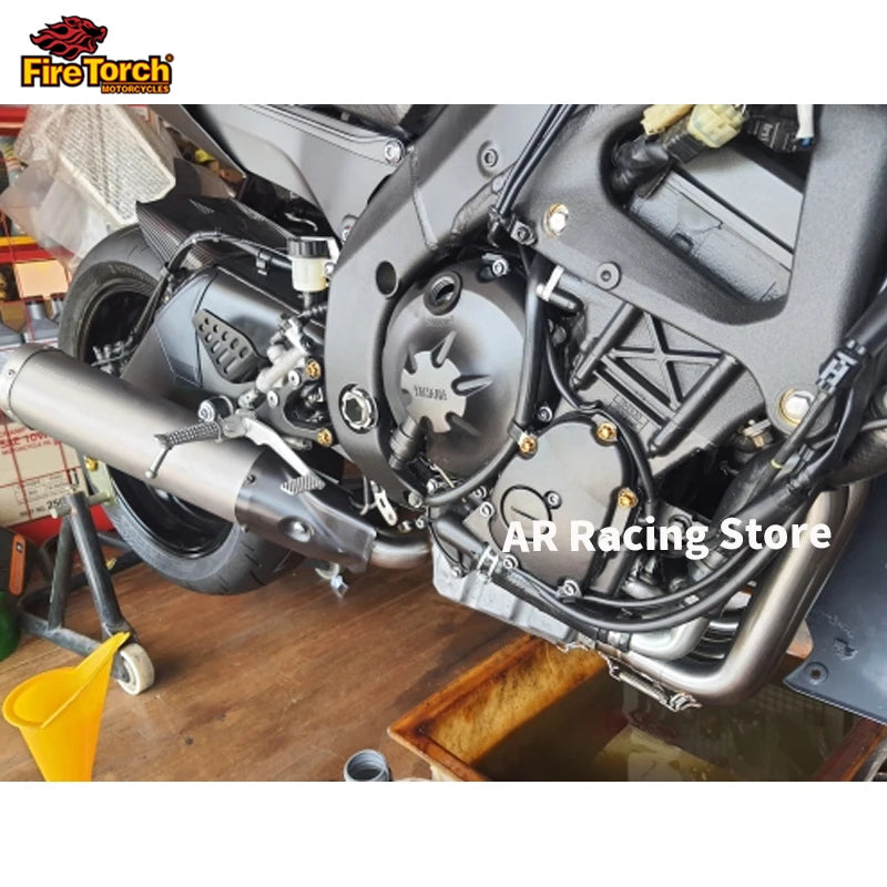 Sistema de Escape Completo para Motocicleta – Slip-On con Tubo Frontal (Link Pipe) para Yamaha YZF-R6 (2017–2020), Compatible con Silenciador Original