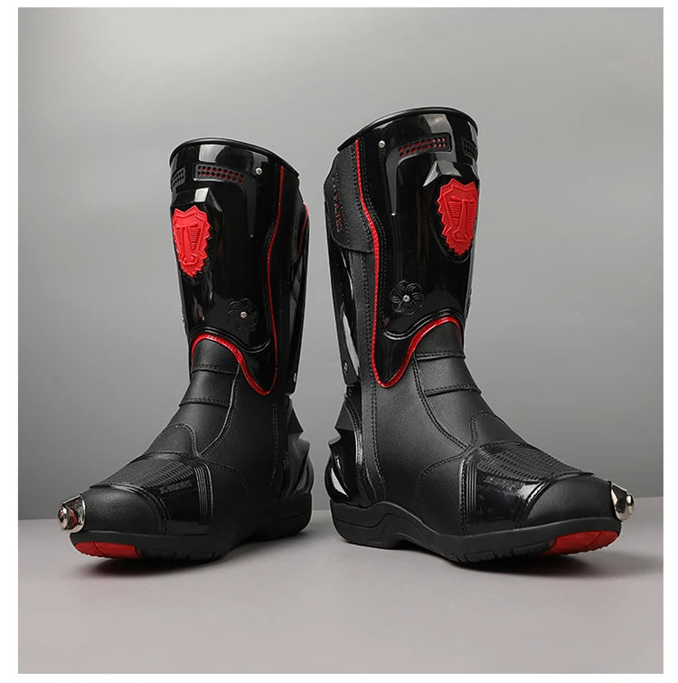 Botas de Moto de Cuero para Hombre – Antideslizantes, Touring y Motocross (Tallas 36–47)