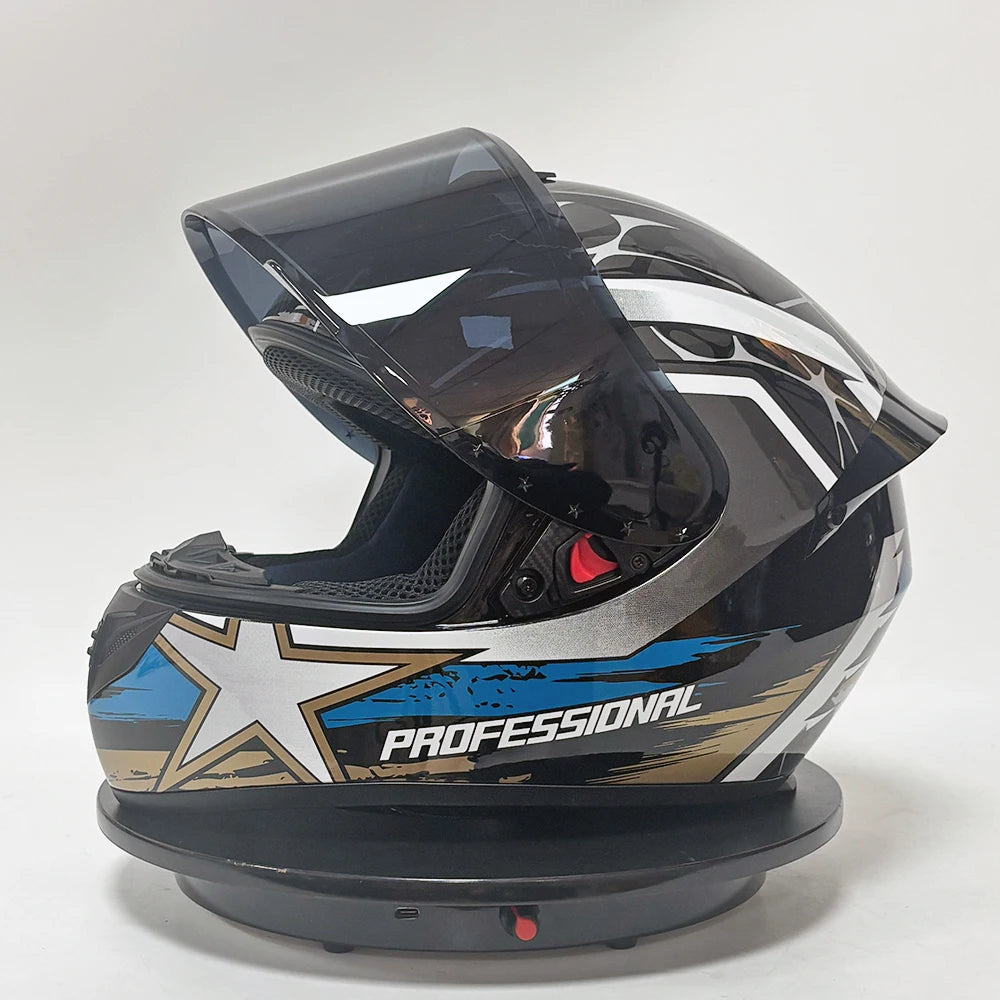 Casco Integral DOT para Moto – Unisex, Estilo Racing, Máxima Protección