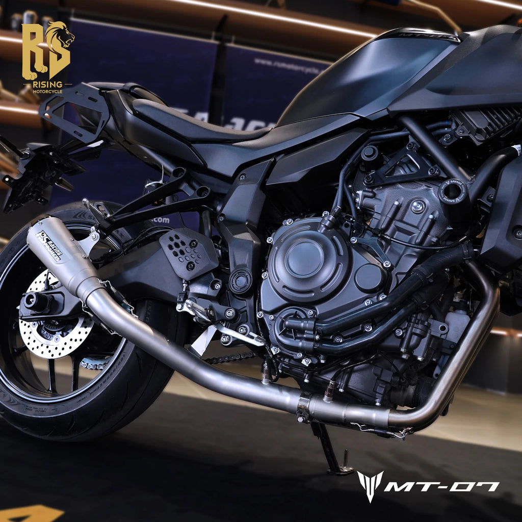 RS Side Exit Full Exhaust System For Yamaha MT-07 XSR700 2025 Dual O2 Sensor Stainless Steel High Flow Plug-and-Play Tracer 7