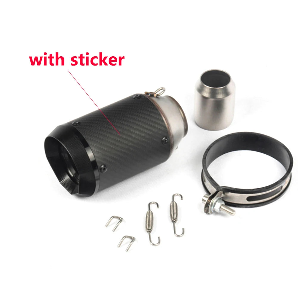 Escape Universal para Motocicleta en Fibra de Carbono CNC – Compatible con Kawasaki Z900 / Yamaha FZ6 / KTM RC390 / BMW S1000XR