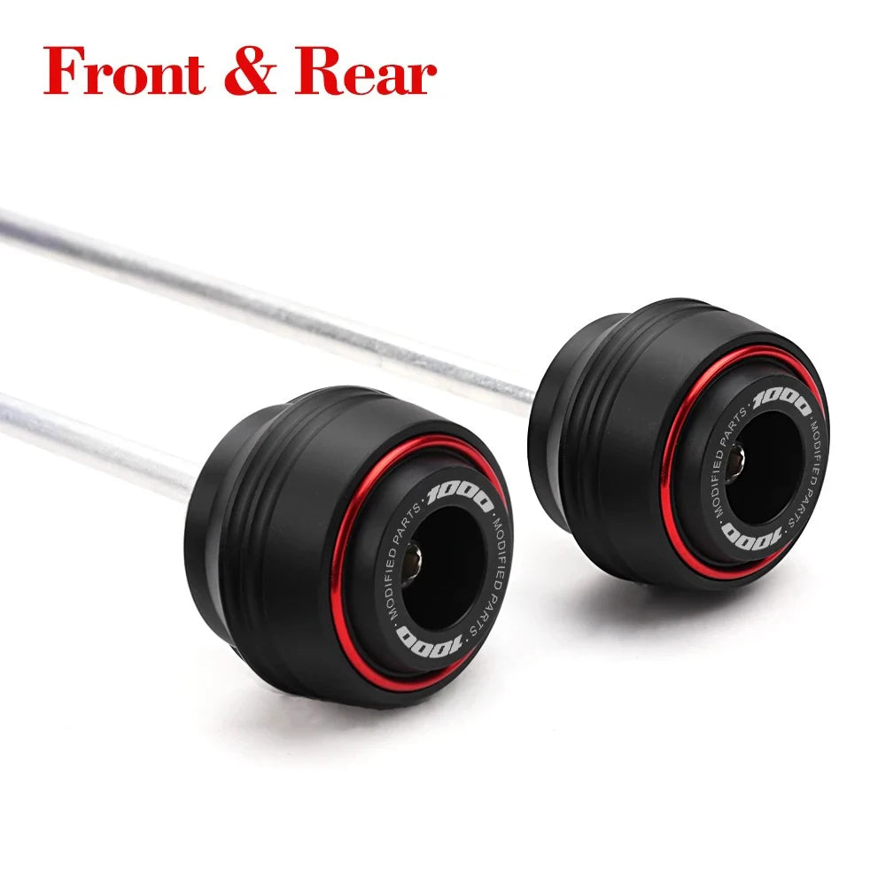 🔥 Protectores de Eje Delantero y Trasero (Axle Sliders) Suzuki GSX-S 1000 / GSX-R 1000 (2015-2025) 🔥
