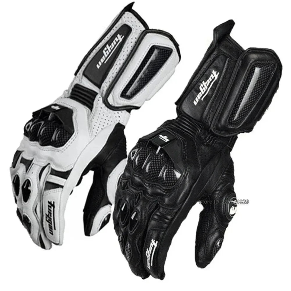 Guantes de Moto de Cuero Genuino – Racing, Impermeables y Táctiles (Invierno)