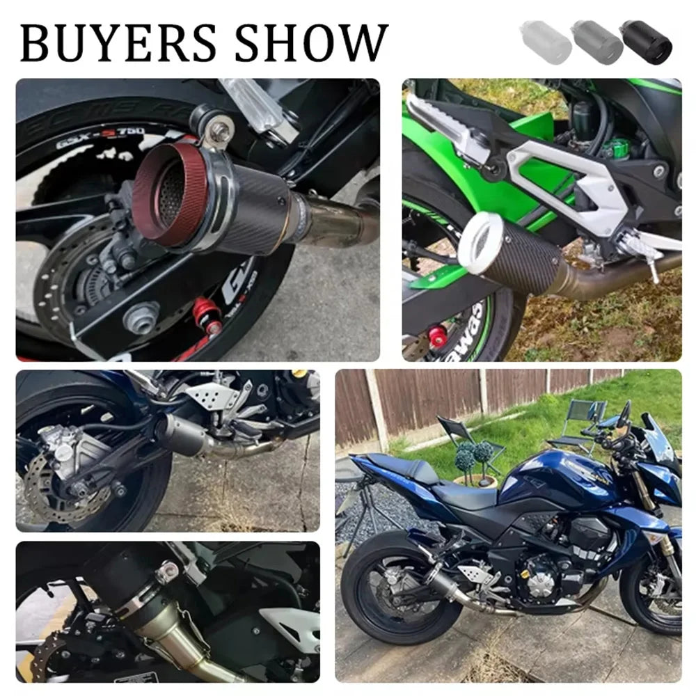 Escape Universal para Motocicleta en Fibra de Carbono CNC – Compatible con Kawasaki Z900 / Yamaha FZ6 / KTM RC390 / BMW S1000XR