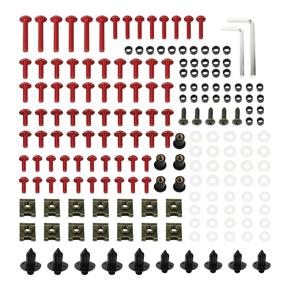 🔥 Kit 190PCS Tornillos y Grapas de Carenado Para Suzuki GSX-R 600 / 750 / 1000 (K1-K10) 🔥
