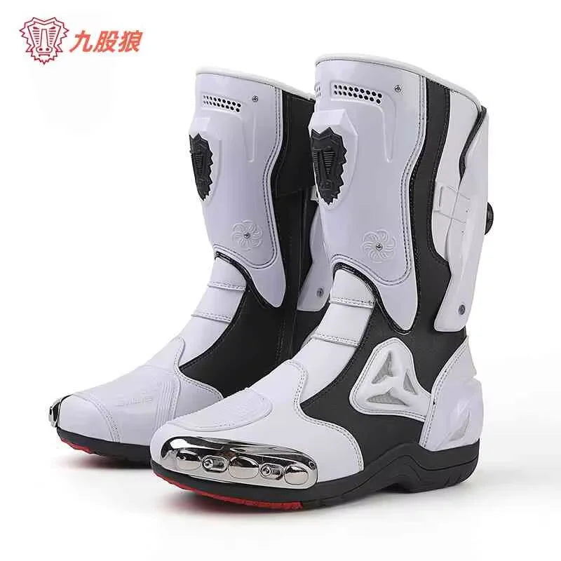 Botas de Moto de Cuero para Hombre – Antideslizantes, Touring y Motocross (Tallas 36–47)