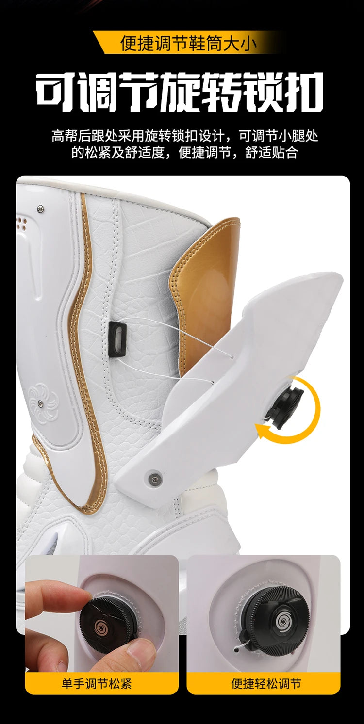 Botas de Moto de Cuero para Hombre – Antideslizantes, Touring y Motocross (Tallas 36–47)
