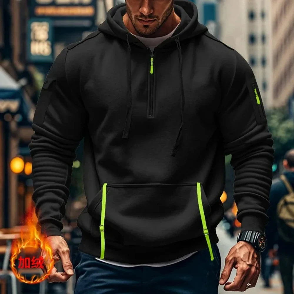 Sudadera Honda con Media Cremallera Unisex – Estilo Deportivo Primavera/Otoño 2025