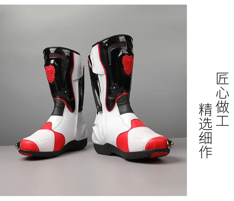 Botas de Moto de Cuero para Hombre – Antideslizantes, Touring y Motocross (Tallas 36–47)