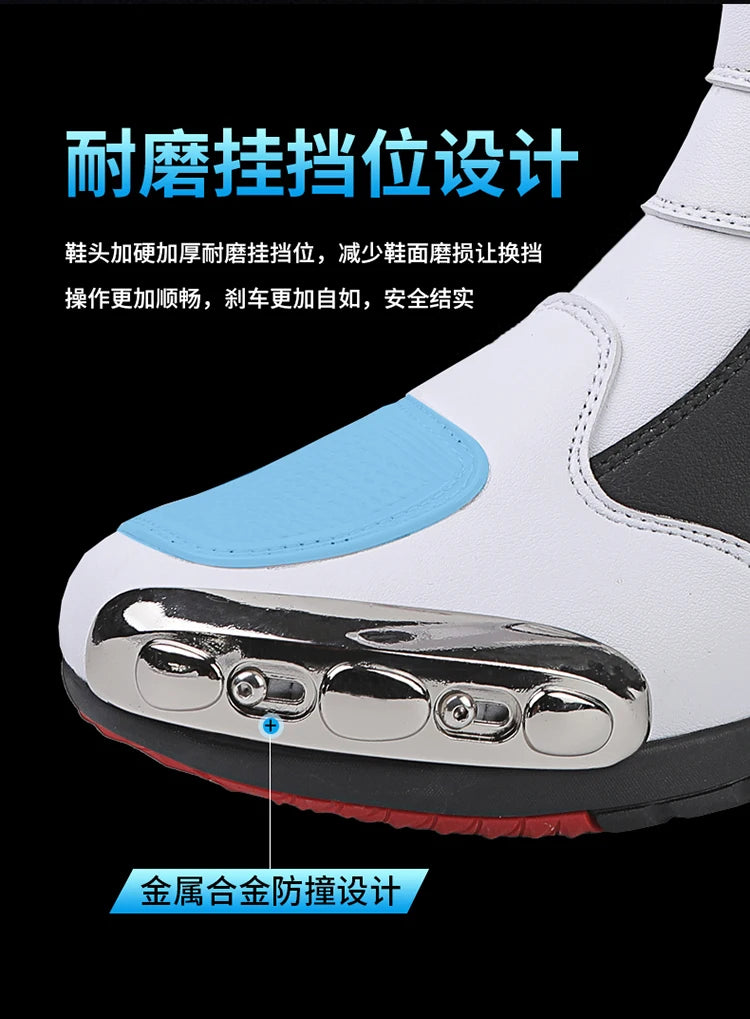 Botas de Moto de Cuero para Hombre – Antideslizantes, Touring y Motocross (Tallas 36–47)