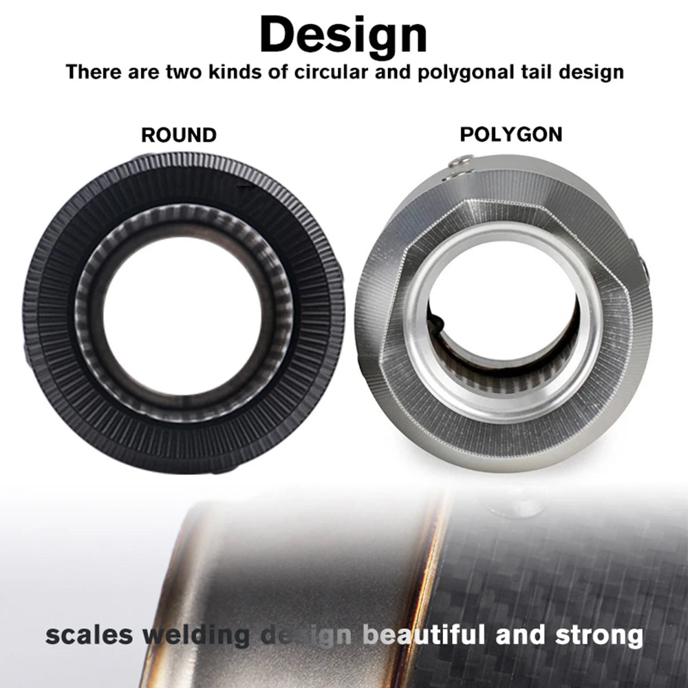 Escape Universal para Motocicleta en Fibra de Carbono CNC – Compatible con Kawasaki Z900 / Yamaha FZ6 / KTM RC390 / BMW S1000XR