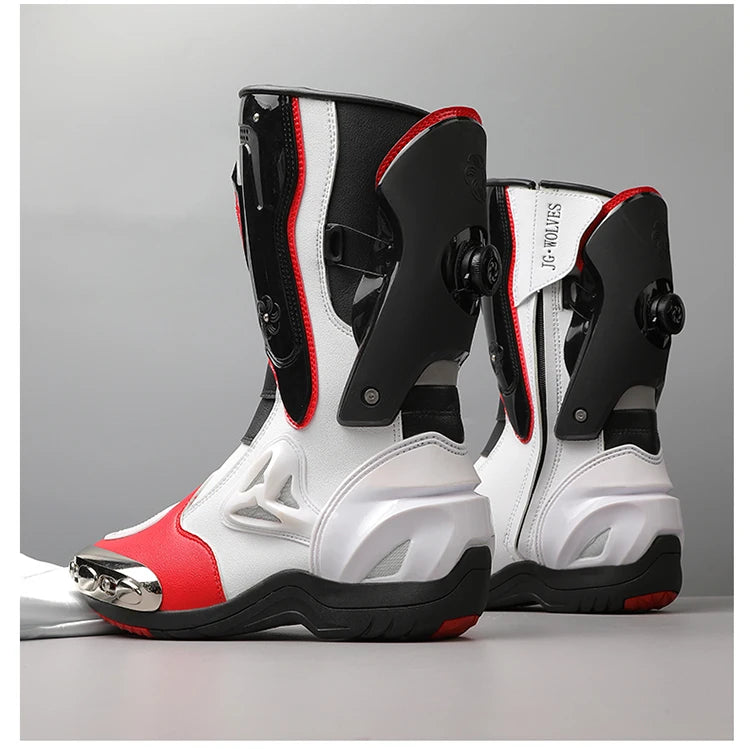 Botas de Moto de Cuero para Hombre – Antideslizantes, Touring y Motocross (Tallas 36–47)