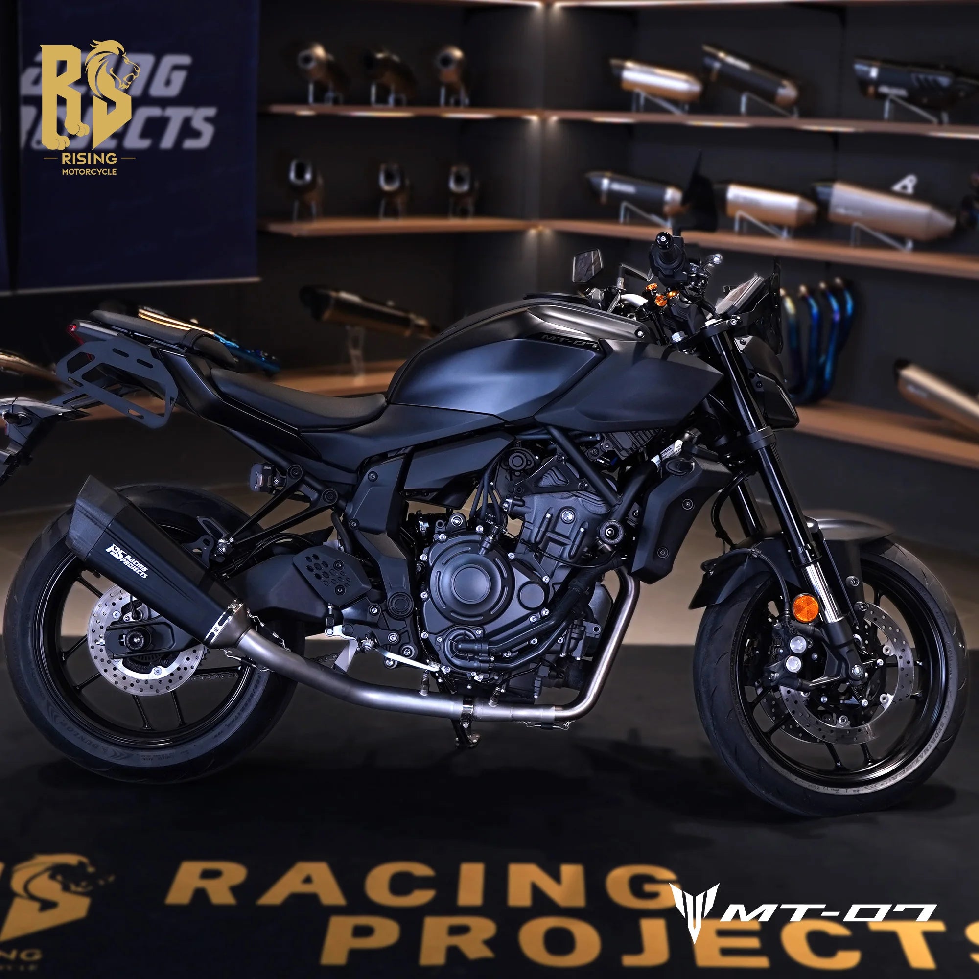 RS Side Exit Full Exhaust System For Yamaha MT-07 XSR700 2025 Dual O2 Sensor Stainless Steel High Flow Plug-and-Play Tracer 7