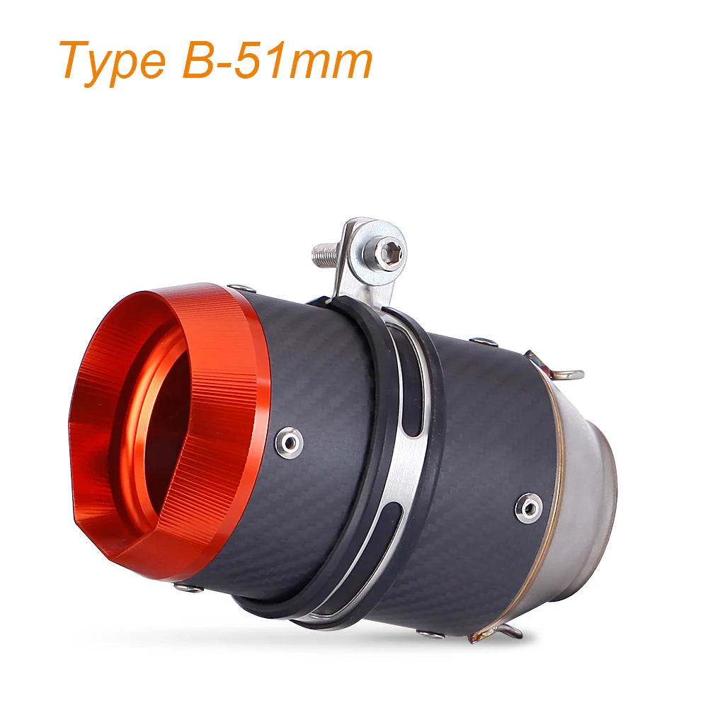 Escape Universal para Motocicleta en Fibra de Carbono CNC – Compatible con Kawasaki Z900 / Yamaha FZ6 / KTM RC390 / BMW S1000XR