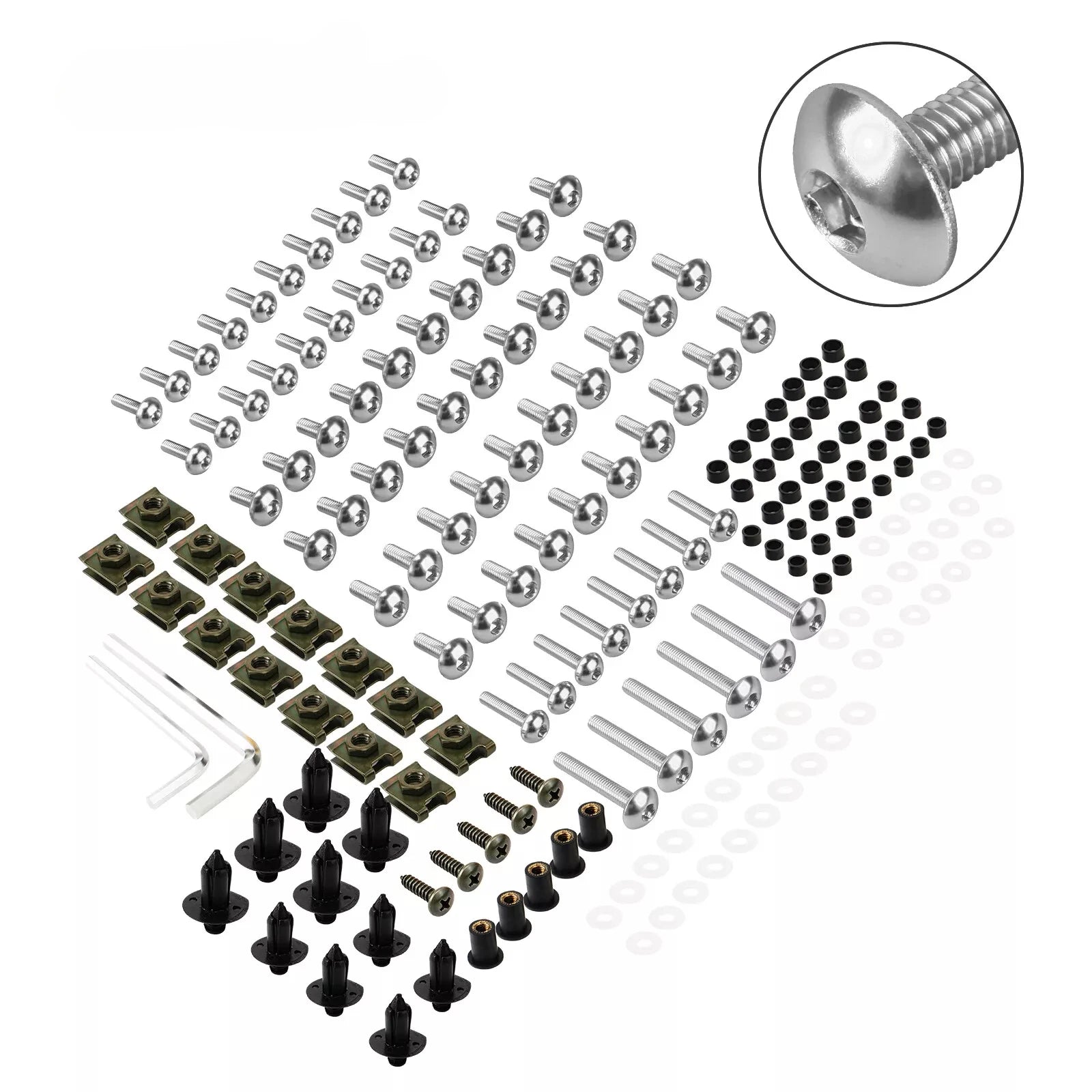 🔥 Kit 190PCS Tornillos y Grapas de Carenado Para Suzuki GSX-R 600 / 750 / 1000 (K1-K10) 🔥
