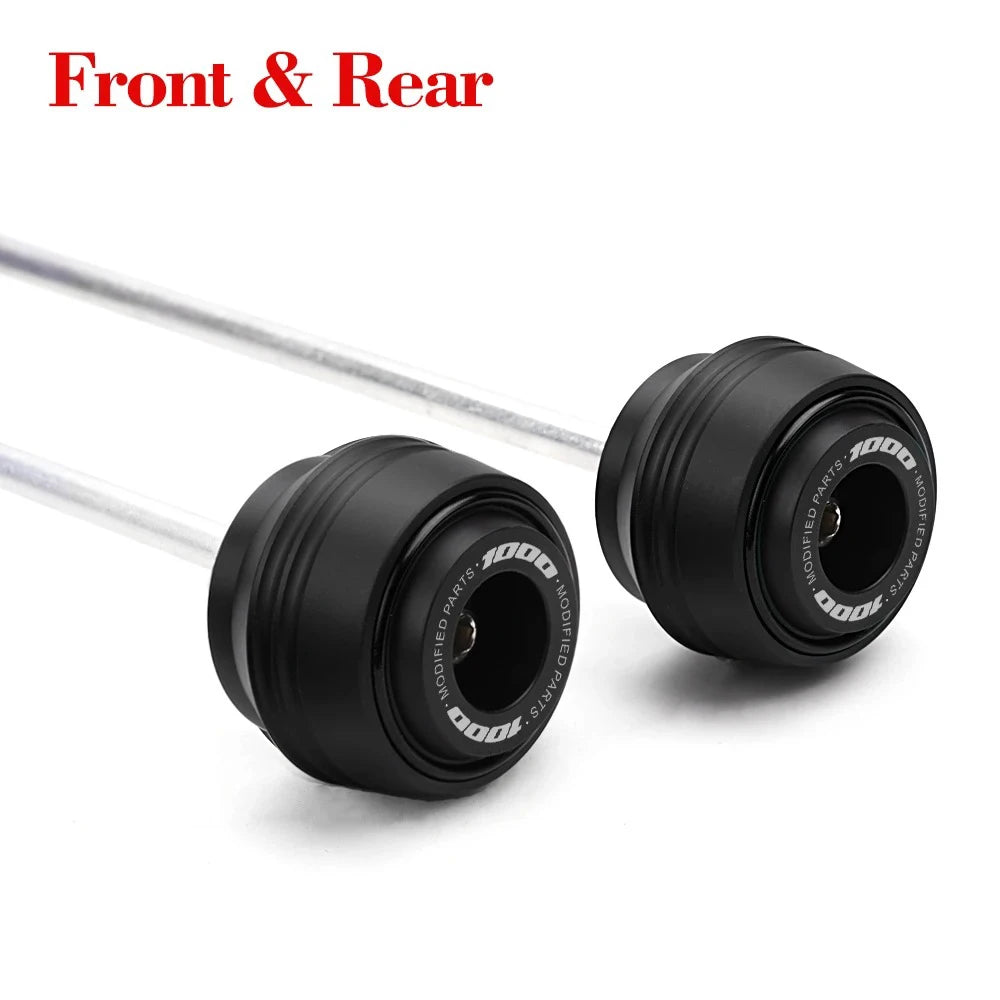 🔥 Protectores de Eje Delantero y Trasero (Axle Sliders) Suzuki GSX-S 1000 / GSX-R 1000 (2015-2025) 🔥