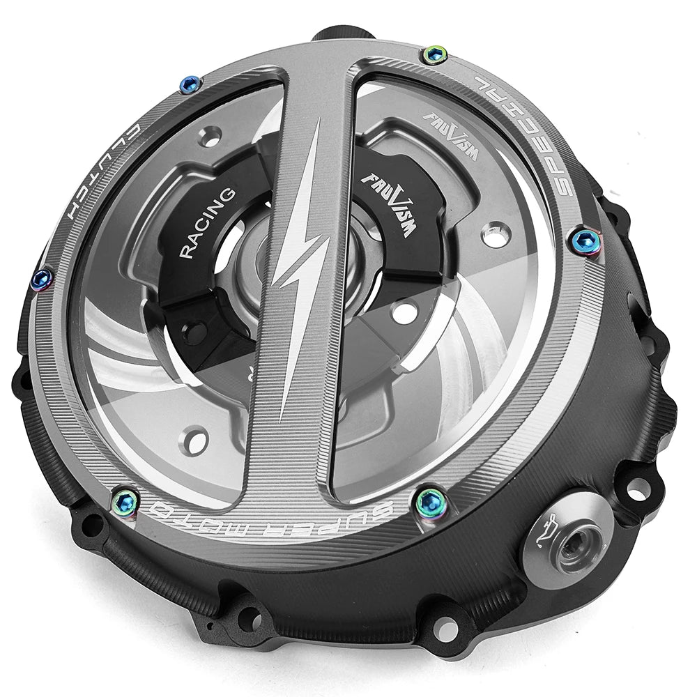 Tapa de Embrague Transparente Racing CNC para BMW S1000RR, S1000R, S1000XR y M1000 (2019-2026)