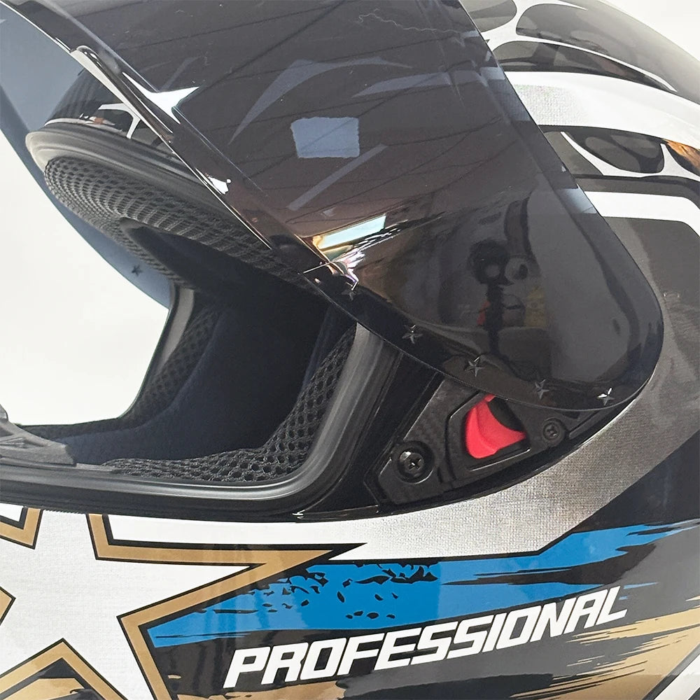 Casco Integral DOT para Moto – Unisex, Estilo Racing, Máxima Protección