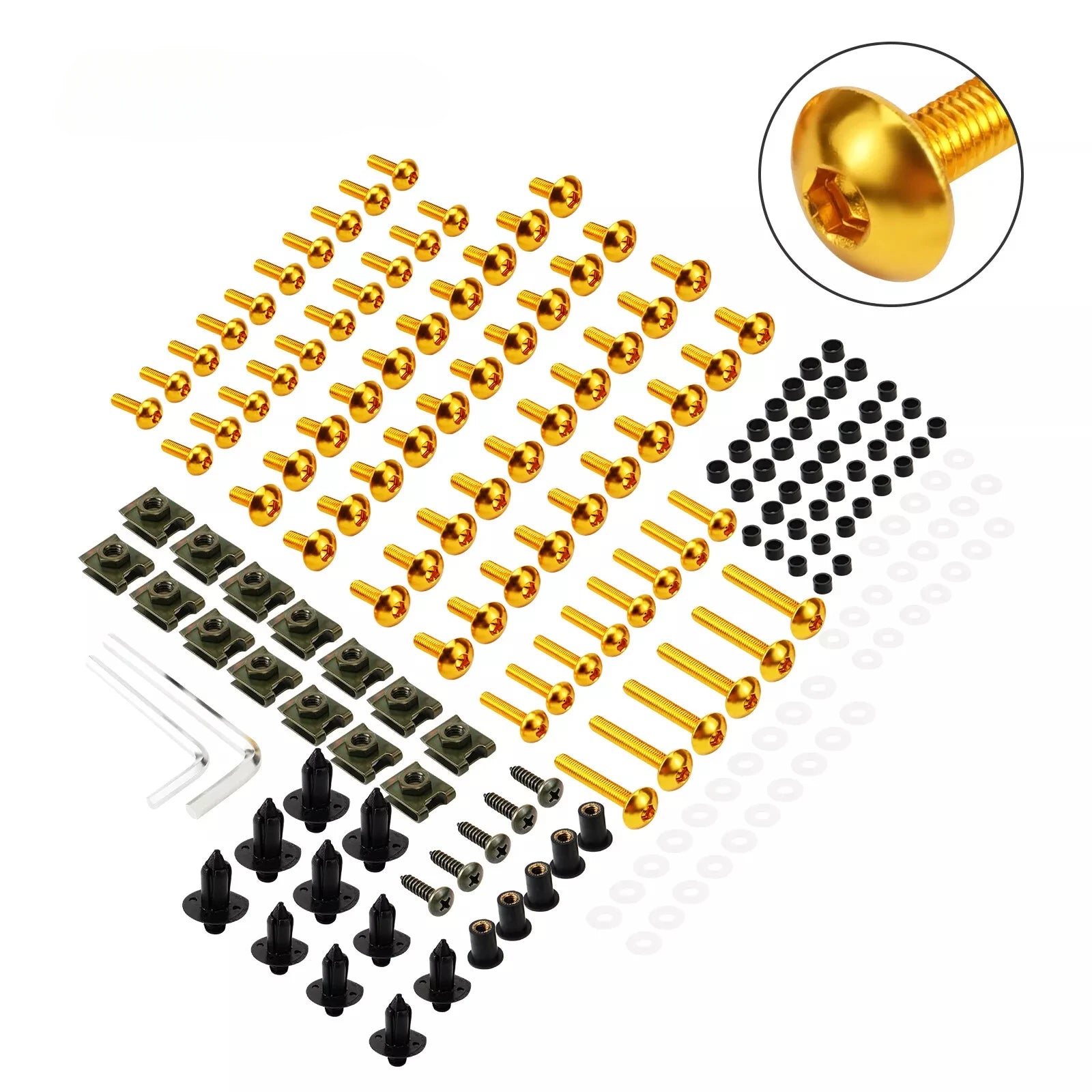 🔥 Kit 190PCS Tornillos y Grapas de Carenado Para Suzuki GSX-R 600 / 750 / 1000 (K1-K10) 🔥