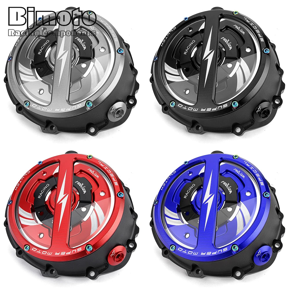 Tapa de Embrague Transparente Racing CNC para BMW S1000RR, S1000R, S1000XR y M1000 (2019-2026)