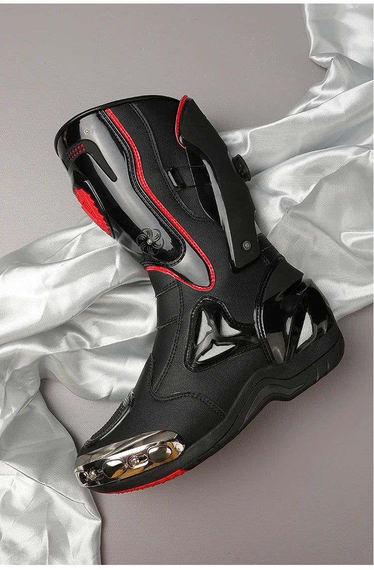 Botas de Moto de Cuero para Hombre – Antideslizantes, Touring y Motocross (Tallas 36–47)
