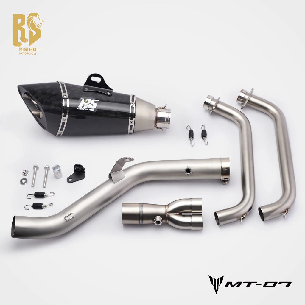 RS Side Exit Full Exhaust System For Yamaha MT-07 XSR700 2025 Dual O2 Sensor Stainless Steel High Flow Plug-and-Play Tracer 7