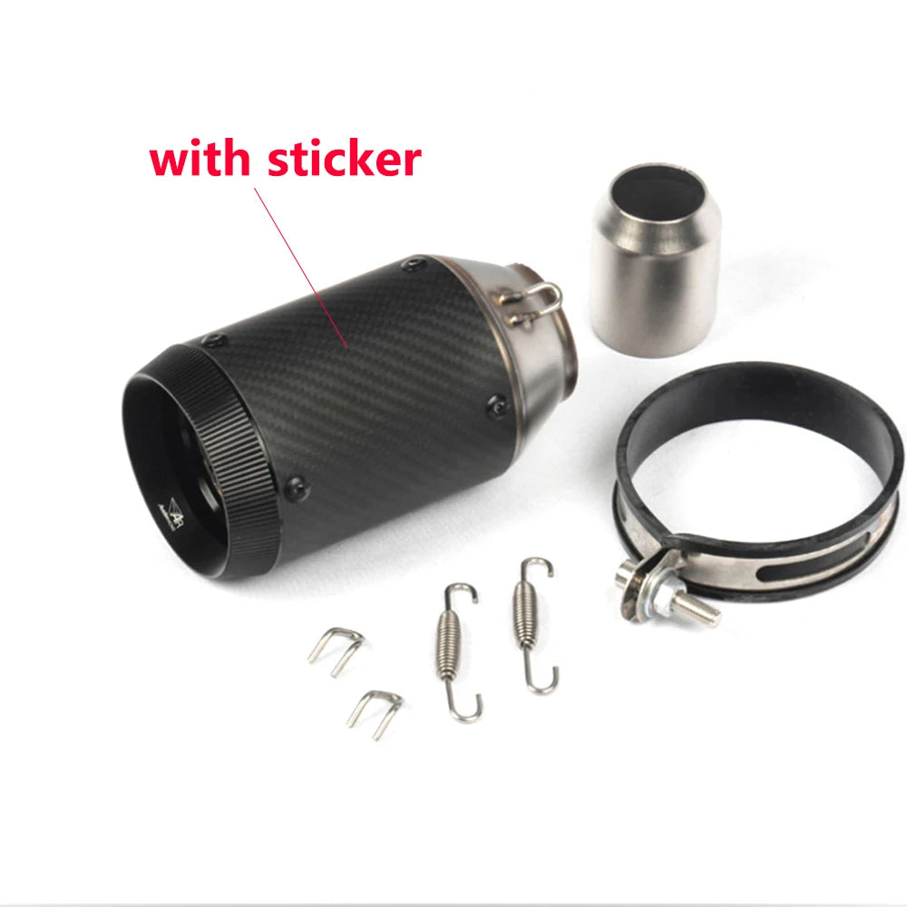 Escape Universal para Motocicleta en Fibra de Carbono CNC – Compatible con Kawasaki Z900 / Yamaha FZ6 / KTM RC390 / BMW S1000XR