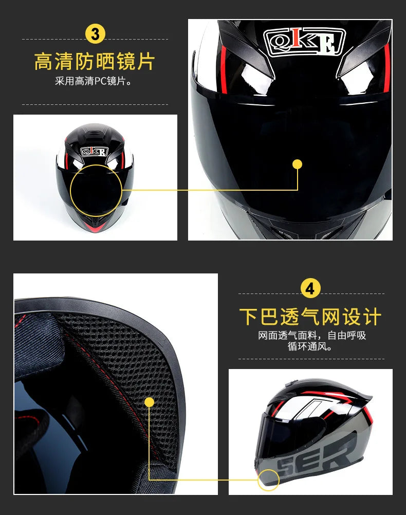 Casco Integral Unisex para Moto – Invierno, Seguro y para Todo Clima