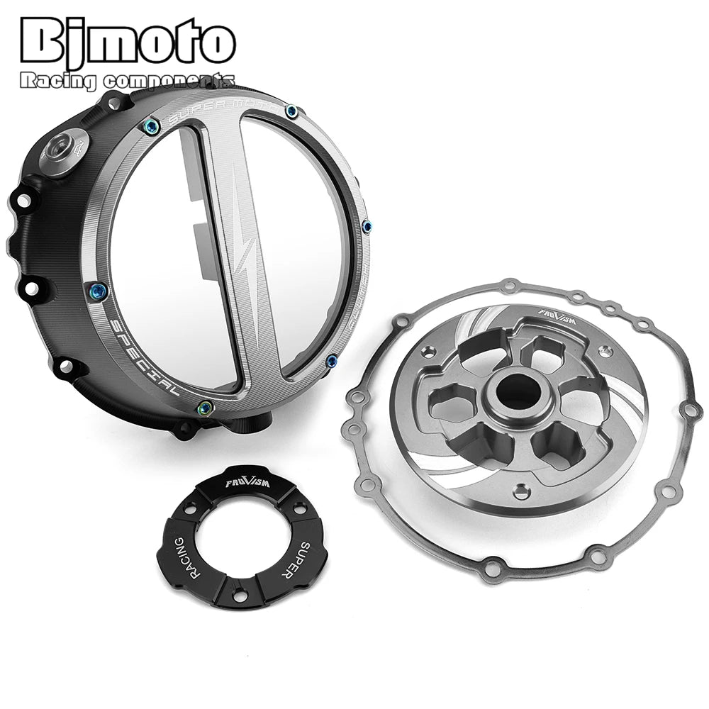 Tapa de Embrague Transparente Racing CNC para BMW S1000RR, S1000R, S1000XR y M1000 (2019-2026)