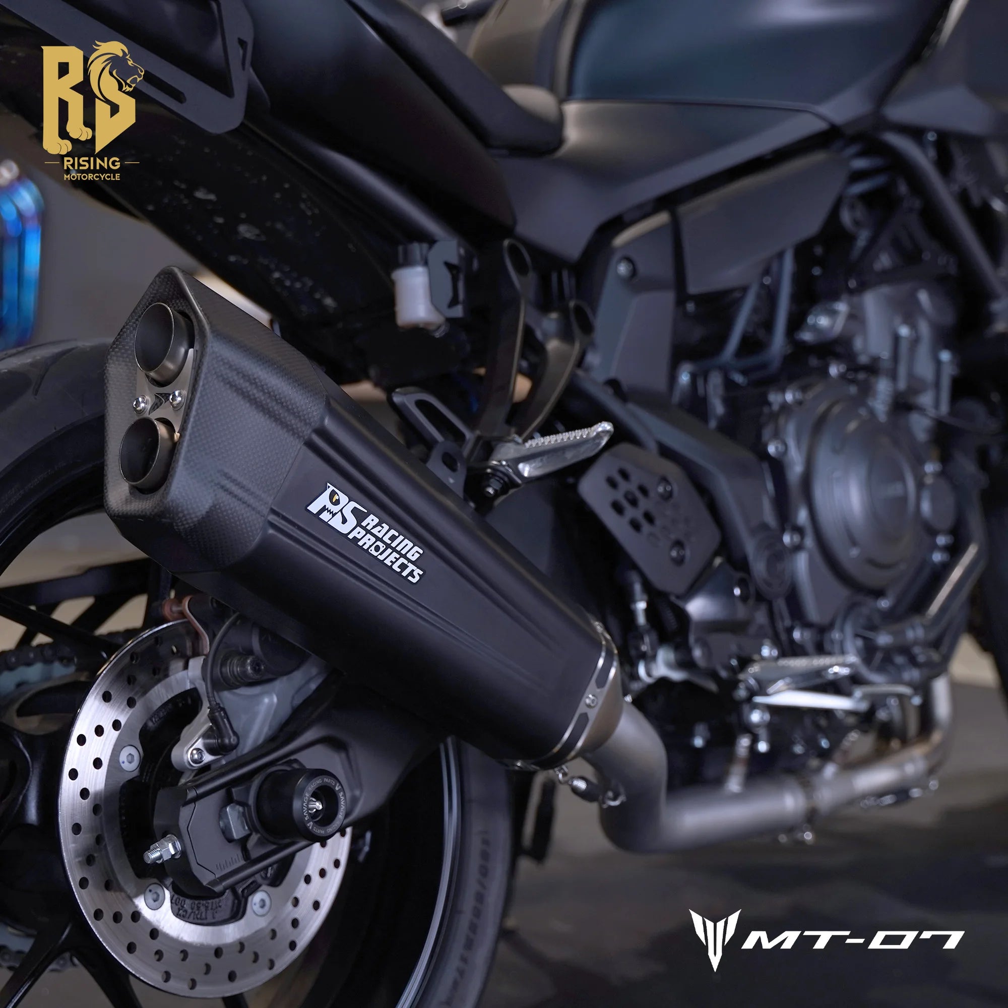 RS Side Exit Full Exhaust System For Yamaha MT-07 XSR700 2025 Dual O2 Sensor Stainless Steel High Flow Plug-and-Play Tracer 7
