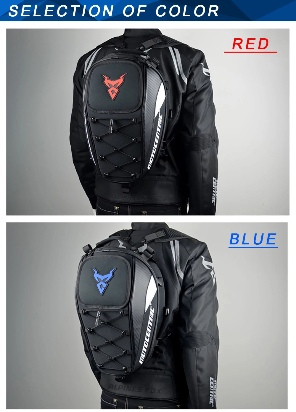 Bolsa Trasera MOTOCENTRIC 37L Impermeable – Alta Capacidad para Casco