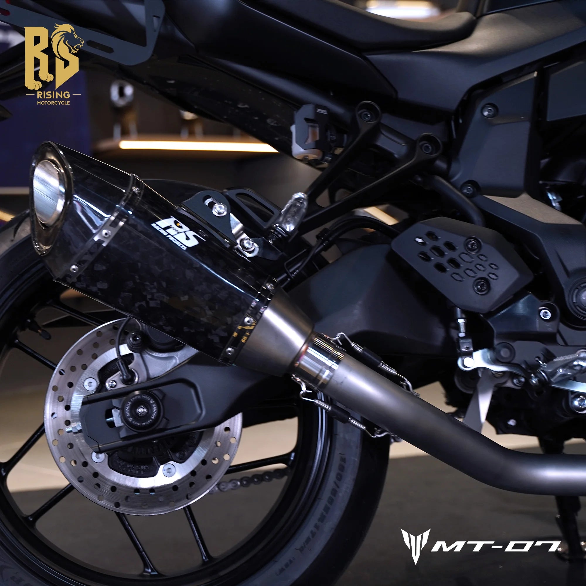 RS Side Exit Full Exhaust System For Yamaha MT-07 XSR700 2025 Dual O2 Sensor Stainless Steel High Flow Plug-and-Play Tracer 7