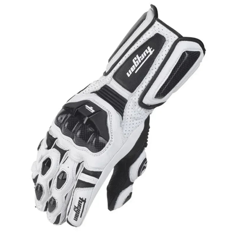 Guantes de Moto de Cuero Genuino – Racing, Impermeables y Táctiles (Invierno)