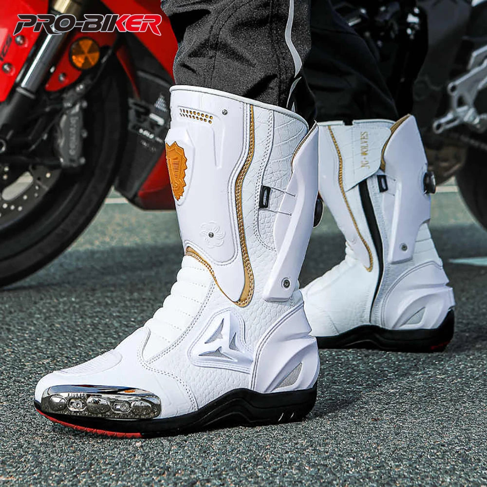 Botas de Moto de Cuero para Hombre – Antideslizantes, Touring y Motocross (Tallas 36–47)
