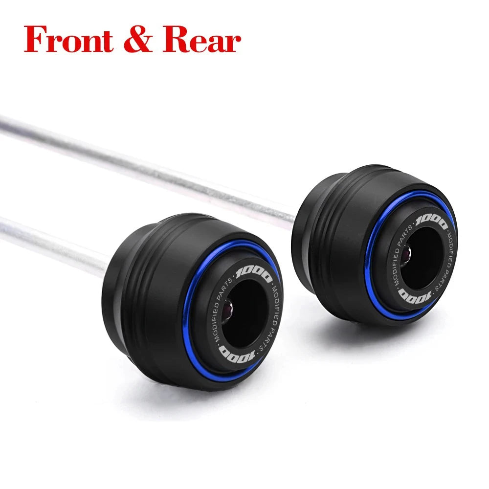 🔥 Protectores de Eje Delantero y Trasero (Axle Sliders) Suzuki GSX-S 1000 / GSX-R 1000 (2015-2025) 🔥