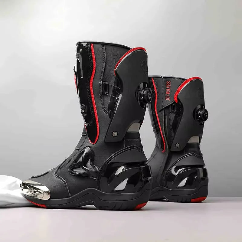 Botas de Moto de Cuero para Hombre – Antideslizantes, Touring y Motocross (Tallas 36–47)