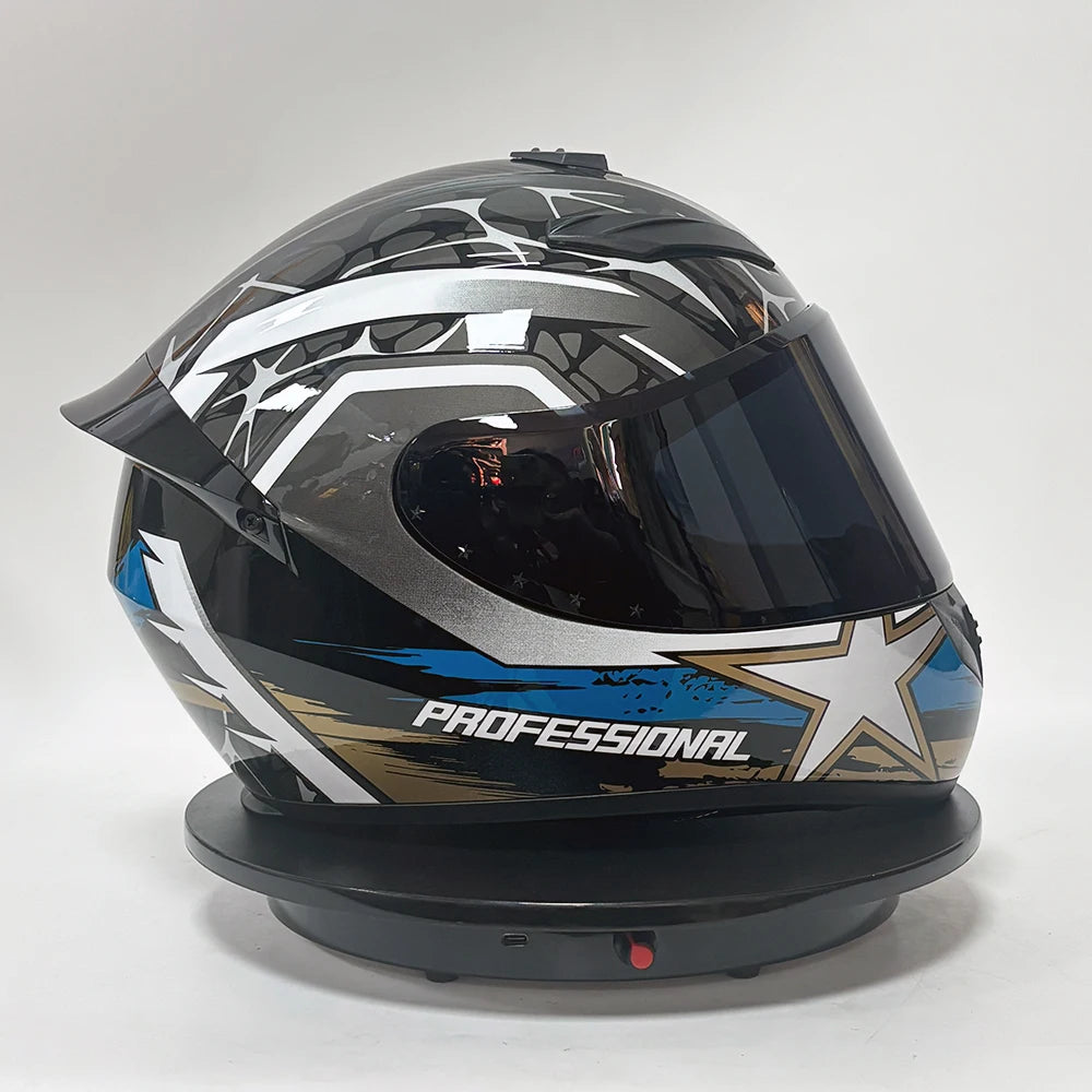 Casco Integral DOT para Moto – Unisex, Estilo Racing, Máxima Protección