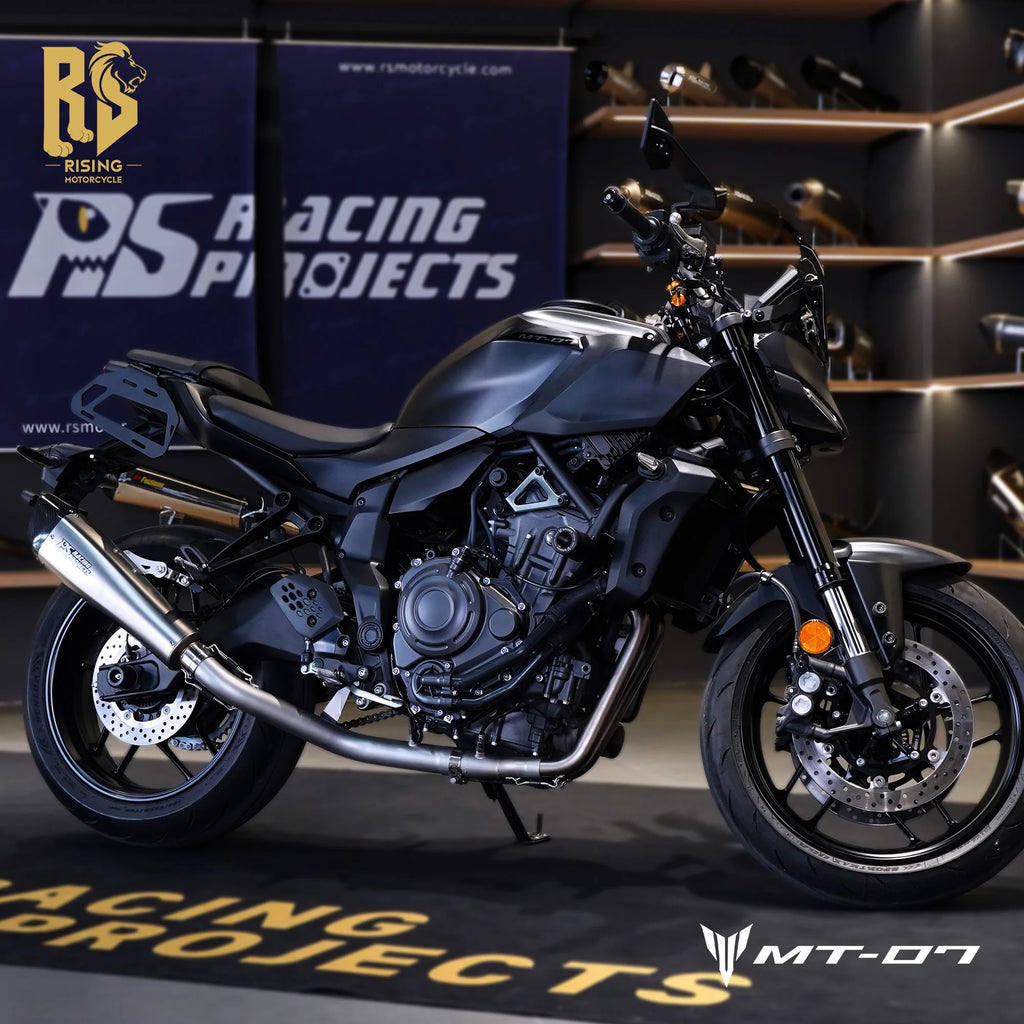 RS Side Exit Full Exhaust System For Yamaha MT-07 XSR700 2025 Dual O2 Sensor Stainless Steel High Flow Plug-and-Play Tracer 7