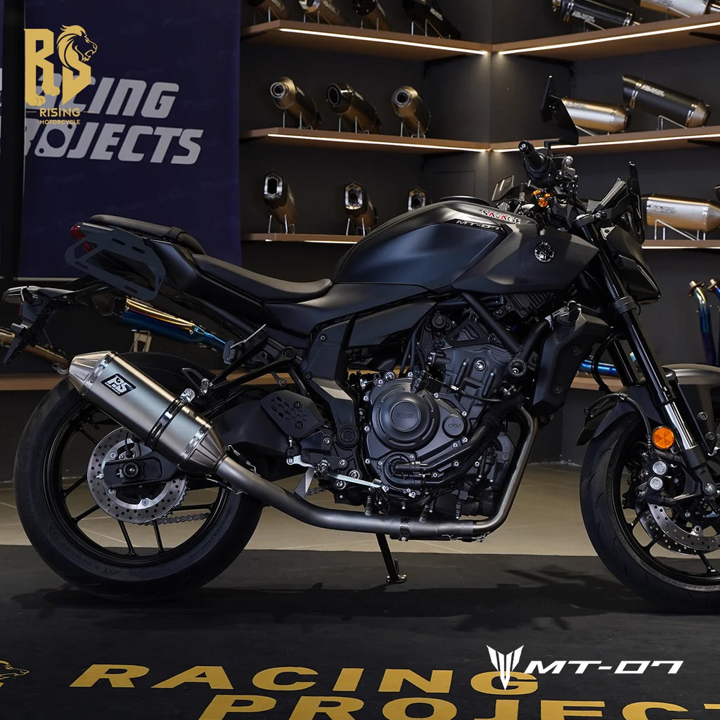 RS Side Exit Full Exhaust System For Yamaha MT-07 XSR700 2025 Dual O2 Sensor Stainless Steel High Flow Plug-and-Play Tracer 7