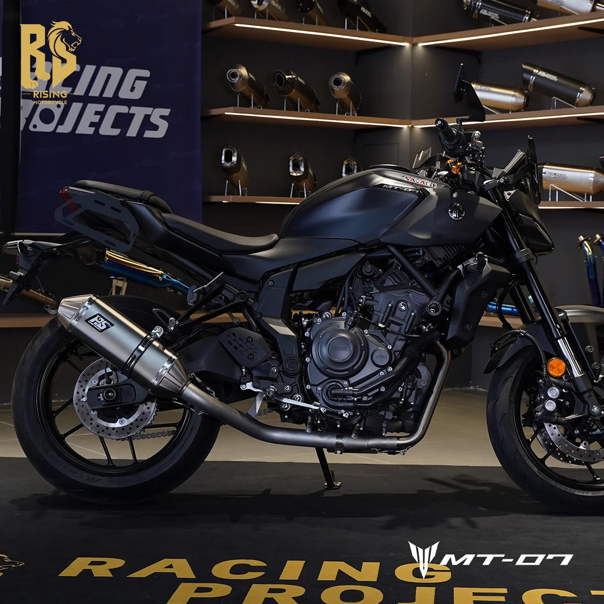 RS Side Exit Full Exhaust System For Yamaha MT-07 XSR700 2025 Dual O2 Sensor Stainless Steel High Flow Plug-and-Play Tracer 7