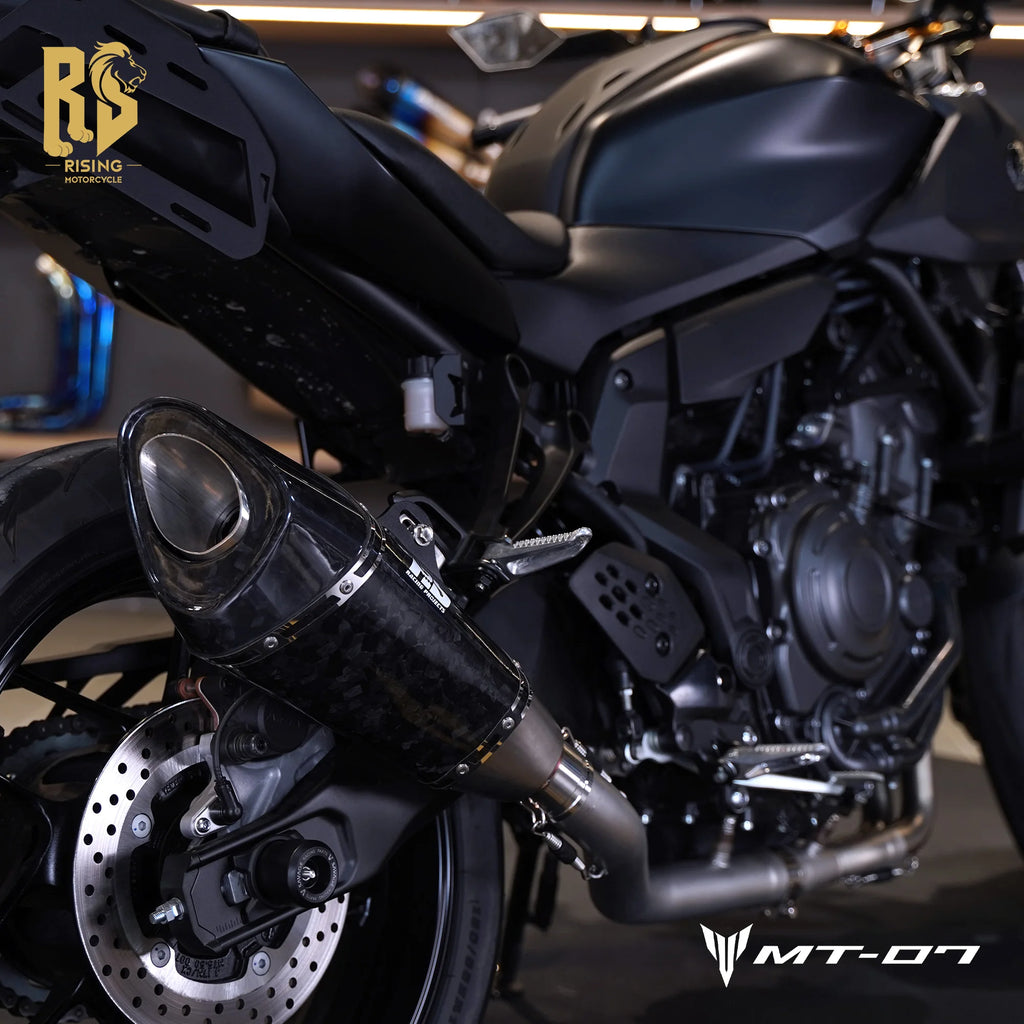 RS Side Exit Full Exhaust System For Yamaha MT-07 XSR700 2025 Dual O2 Sensor Stainless Steel High Flow Plug-and-Play Tracer 7