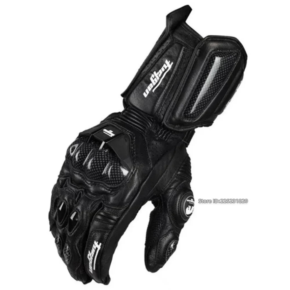 Guantes de Moto de Cuero Genuino – Racing, Impermeables y Táctiles (Invierno)